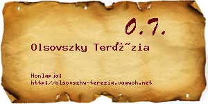 Olsovszky Terézia névjegykártya
